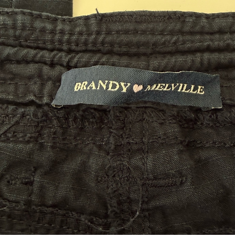 Brandy Melville Kim Cargo Pants Navy Blue Ripstop - Size Small EUC - Picture 10 of 16